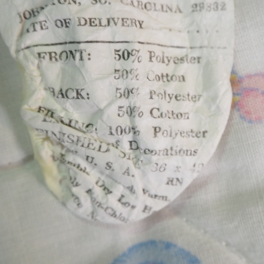 Vintage Carter's Pastel Ruffle Quilt Teddy Bears Honey Bees Blanket Reversible - Picture 10 of 11